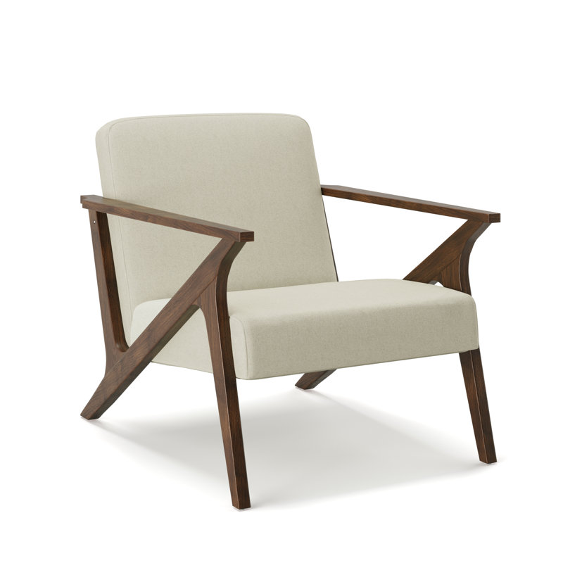 Glenwillow Home 30" Wide Grove MCM Wood Frame Upholstered Accent Chair, Tussah Beige