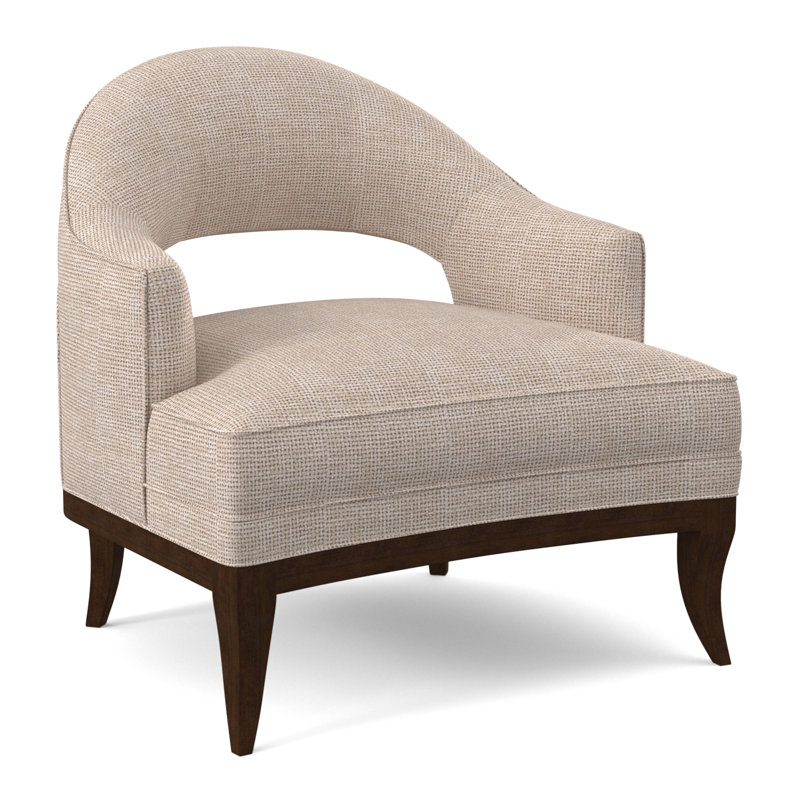 Mariposa Armchair, American Walnut, Filigree Ivory 100% Polyester