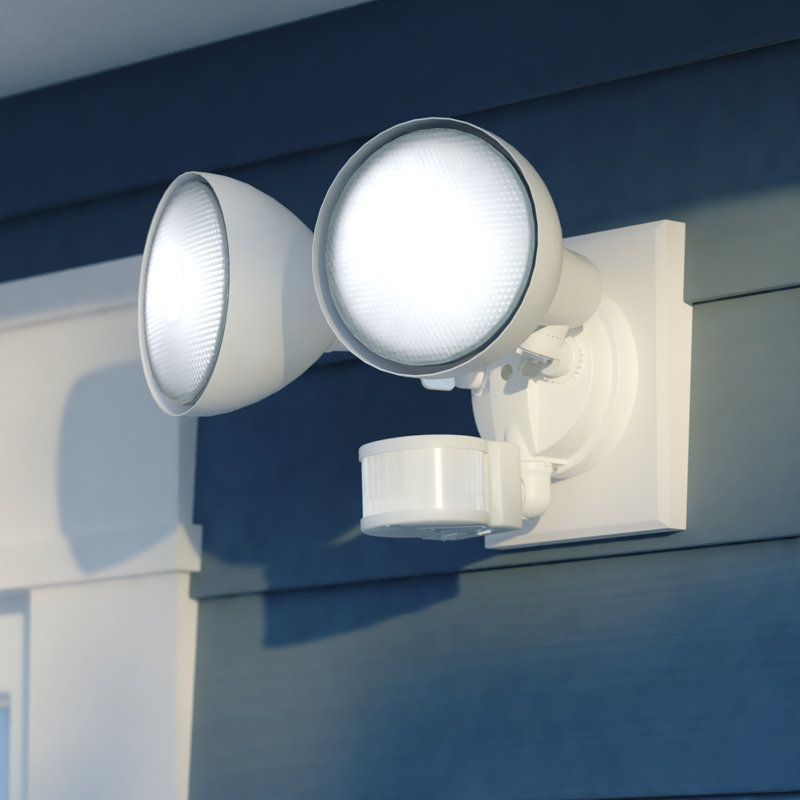 Projecteur de sécurité d'extérieur 150 watts Dusk to Dawn avec capteur de mouvement (paquet de 1), Blanc