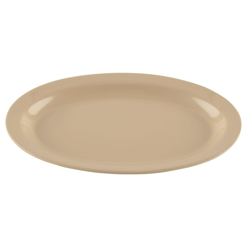 GET Plateau de service ovale en mélamine OP-610-MIX, H 1 po x L 10 po x l 6,75 po, Brun clair
