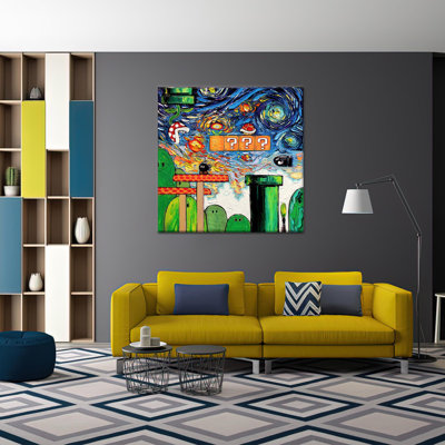 «Starry Night», art sur toile, culture pop, décor de salle de jeu 1P