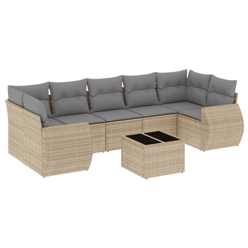  Ensemble de canapé de jardin beige