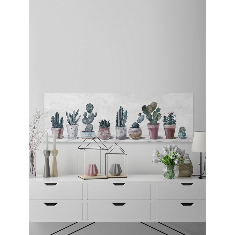 " Succulent Arrangement " Painting Print, 5" H x 15" W