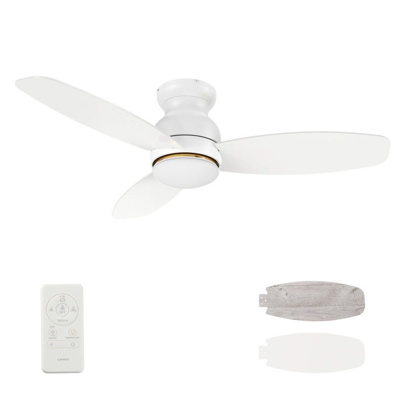  48" Ceiling Fan With Remote, Light Kit Included., White