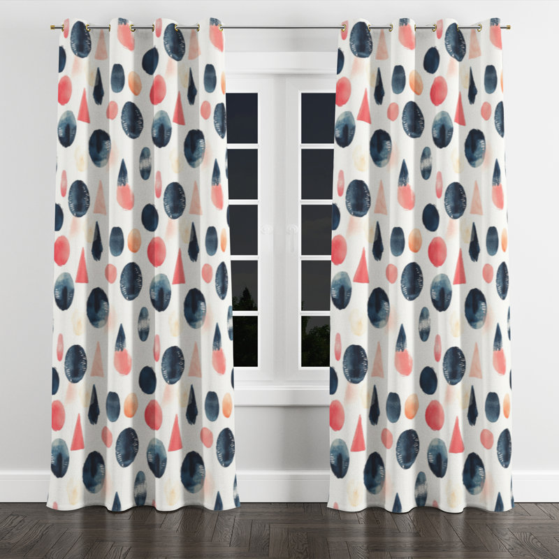 Moroccan Room Darkening Curtains - Classic Boho Bahrie Grommet Curtain - 1 Panel, Gold Grommets, 52" W x 63" L