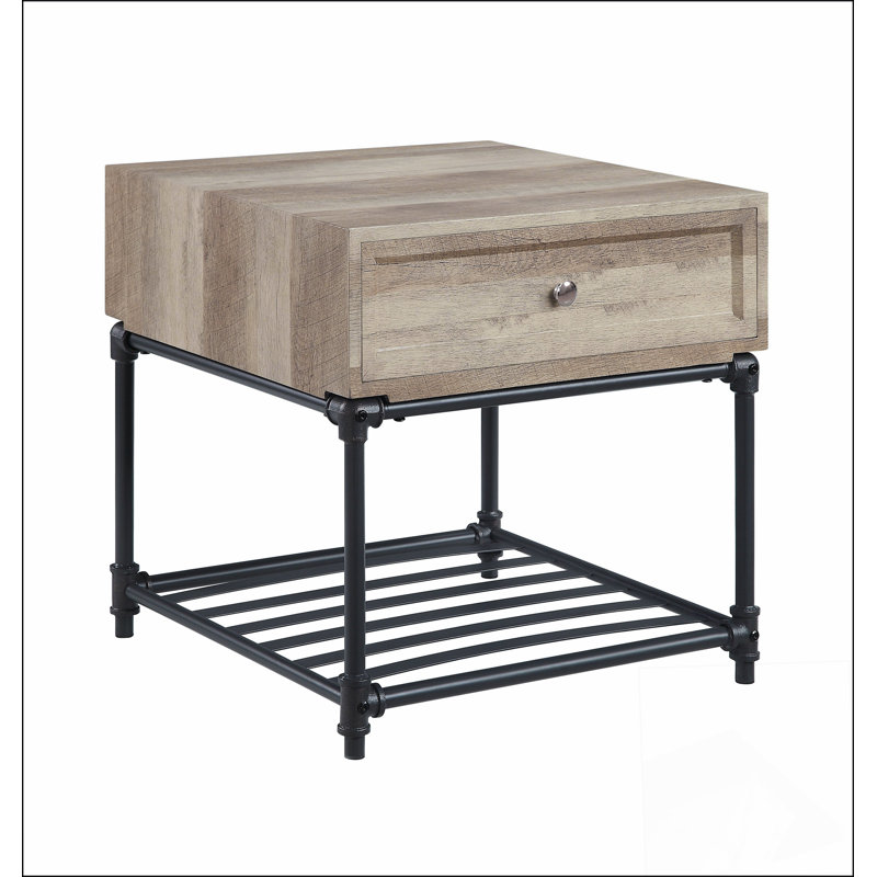 Brantley Oak & Sandy  Finish End Table Modern End Table Solutions,Compact End Table Collection