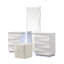 Ensemble de meuble-lavabo blanc avec tiroirs de rangement miroir