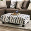 Repose-pieds rembourré de style contemporain avec pieds en bloc de microfibre doux imprimés