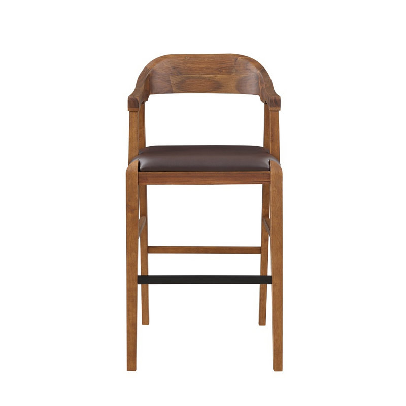 Lyndel Upholstered Faux Leather Counter Stool with Solid Wood Frame, Bar Stool (29” Seat Height)