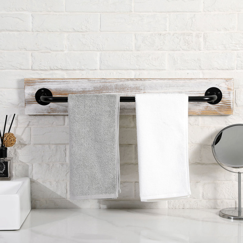 71.1cm Wood 1 Wall Towel Bar, White