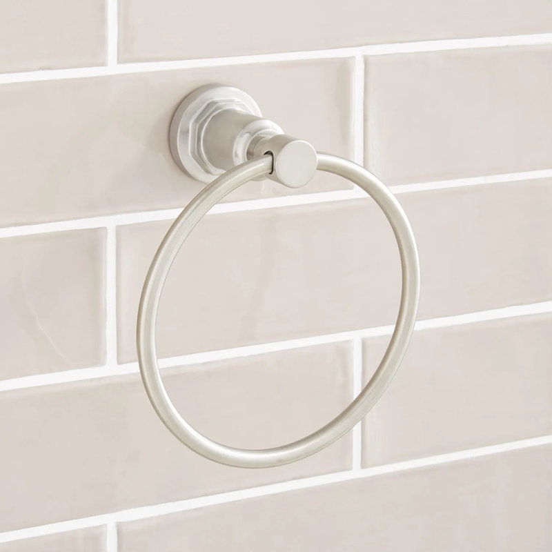 Greyfield 6-1/2" Wall Mounted Towel Ring, Brushed Nickel