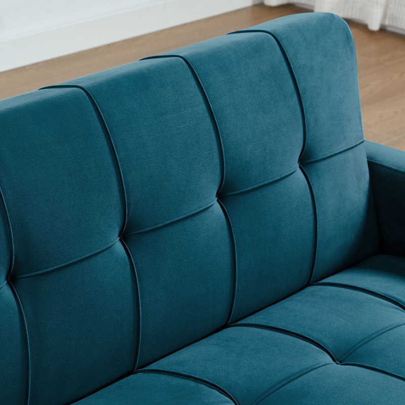 Buncombe 2 Seater Velvet Sofa Bed, Green