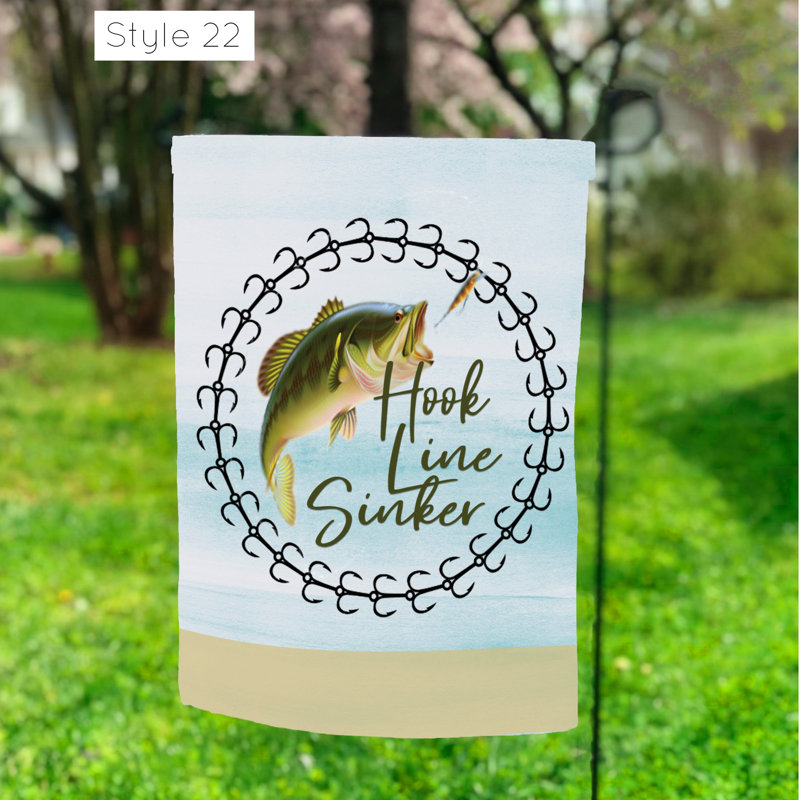 Jeiry Hook Line Sinker Double Sided Polyester Garden Flag