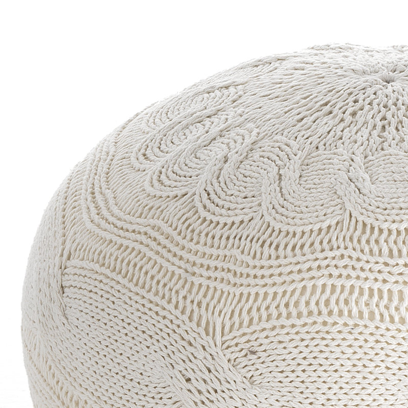 50cm Wide Round Solid Colour Pouffe Ottoman