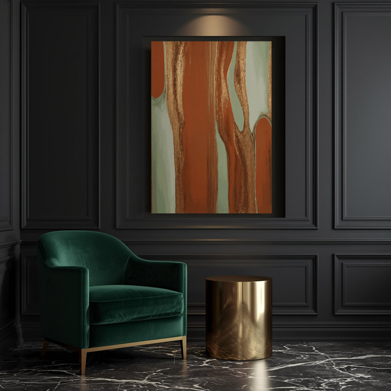 «Abstract Color Field 75», art mural sur toile brune, H 24 po x l 20 po