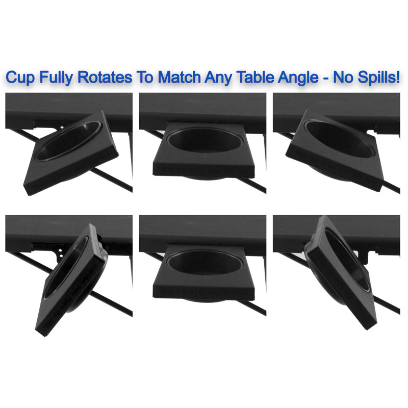 Plateau de table pliable portatif, confortable, support pour table d'ordinateur portable, table à manger, plateau de dessin, plateau réglable, porte-gobelet réglable, stabilité améliorée, brun