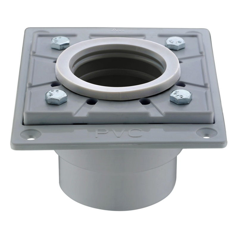 Black Cast Iron Shower Drain Base with Rubber Fitting