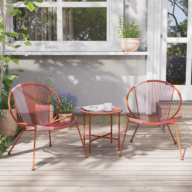 Halcott 2 - Person Patio Conversation Set, Orange