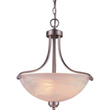Alcott Hill Stivers Brushed Nickel With Etched Marble Pendant Light