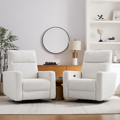 Fauteuil inclinable à bascule rotatif électrique à haut dossier 33,5 po avec chargeur USB