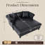 Canapé-lit Chesterfield de 63 po avec capitonnage à boutons, garniture cloutée et pieds en bois massif-123039682-123039681