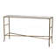 Console 56,5 x 14 x 30 po or antique, plateau en miroir