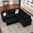 L Shaped Sofa Set Apartment Pull out Sofa Bed Modular Sectional Corner Couch Convertible Livingroom Sleeper Can Bear 450 LBS-101957234