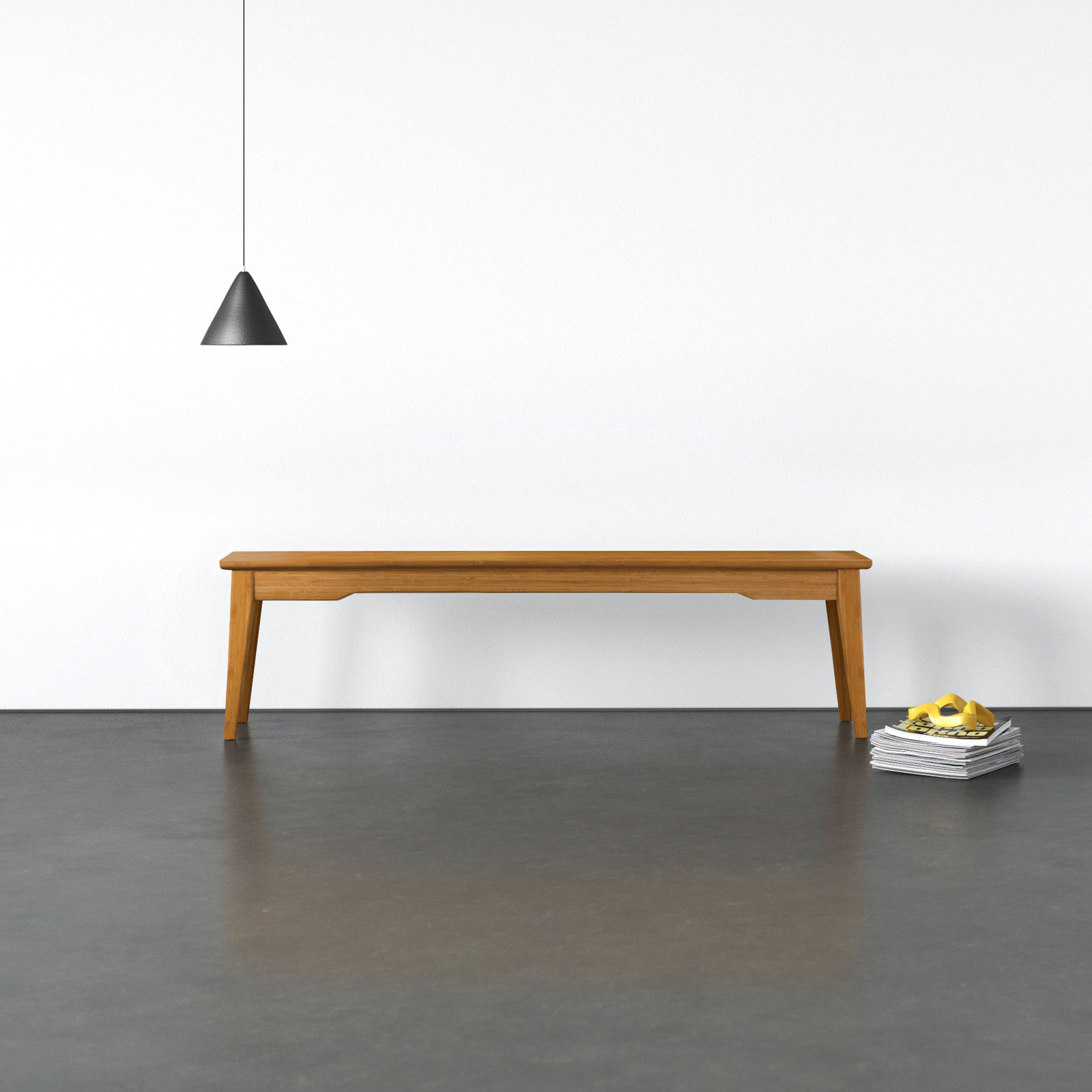 Lacey 48"-64" Solid Wood Bench, Caramelized, 17.5" H x 48" W x 14" D