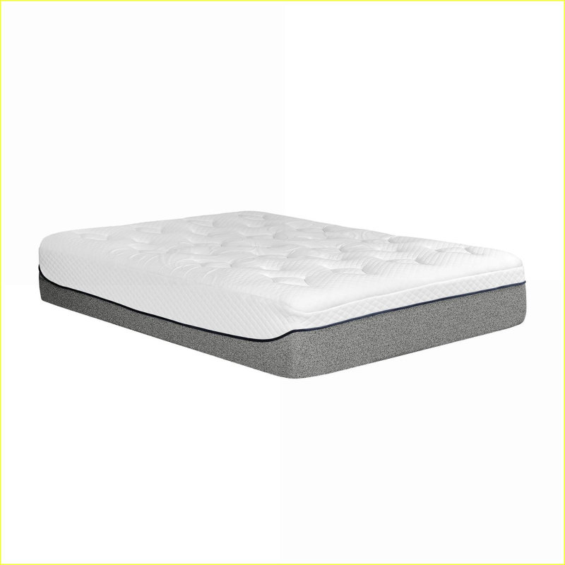 Matelas Matelas pour lit très grand en mousse viscoélastique gélifiée avec housse en jacquard double 13 po | Polyester | Gris clair