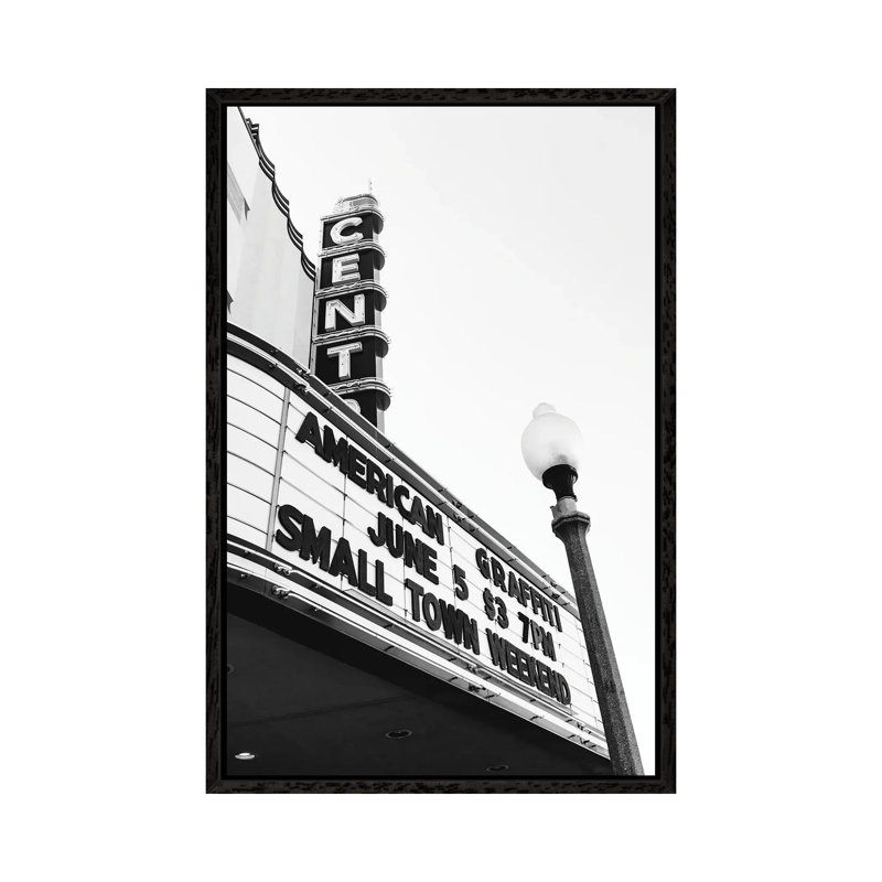 Small Town Theater by Bethany Young - Print on Canvas, Black Framed, 66.04cm H x 45.72cm W x 3.81cm D