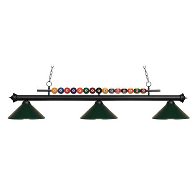 Luminaire suspendu linéaire à 3 lumières pour table de billard Chapa