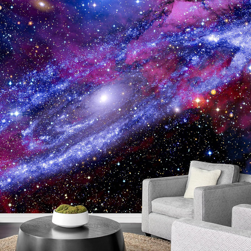 Cosmic Spiral Galaxy Nebula Stars Nature Photography Rustic Landscape Decorative, 100" L x 144" W