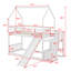 Lit superposé avec glissière convertible House, escalier de rangement pouvant être placé à gauche ou à droite-249447754