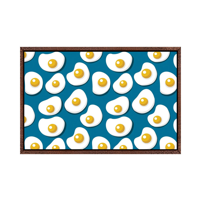 Fried Eggs Pattern by Show Me Mars - Gallery-Wrapped Canvas Giclée on Canvas, Classic Wood Framed, 152.5 cm H x 101.5 cm W