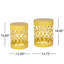 Tables de bout d'extérieur modernes en métal jaune, motif en fer, thermolaqué, sans assemblage, l 14,11 po x P 14,11 po, H 17,84 po x l 12,00 po x P 12,00 po, H / S, 2 tables jaunes, aspect minimaliste, robustesse-1700833335