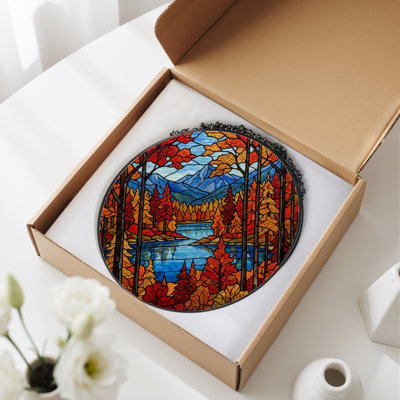 Panneau de vitrail 12 "H Autumn Landscape