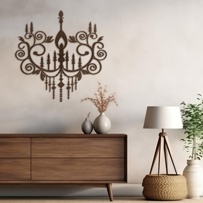 Wall Decor Metal, 30" H x 30" W x 0.05" D, Bronze