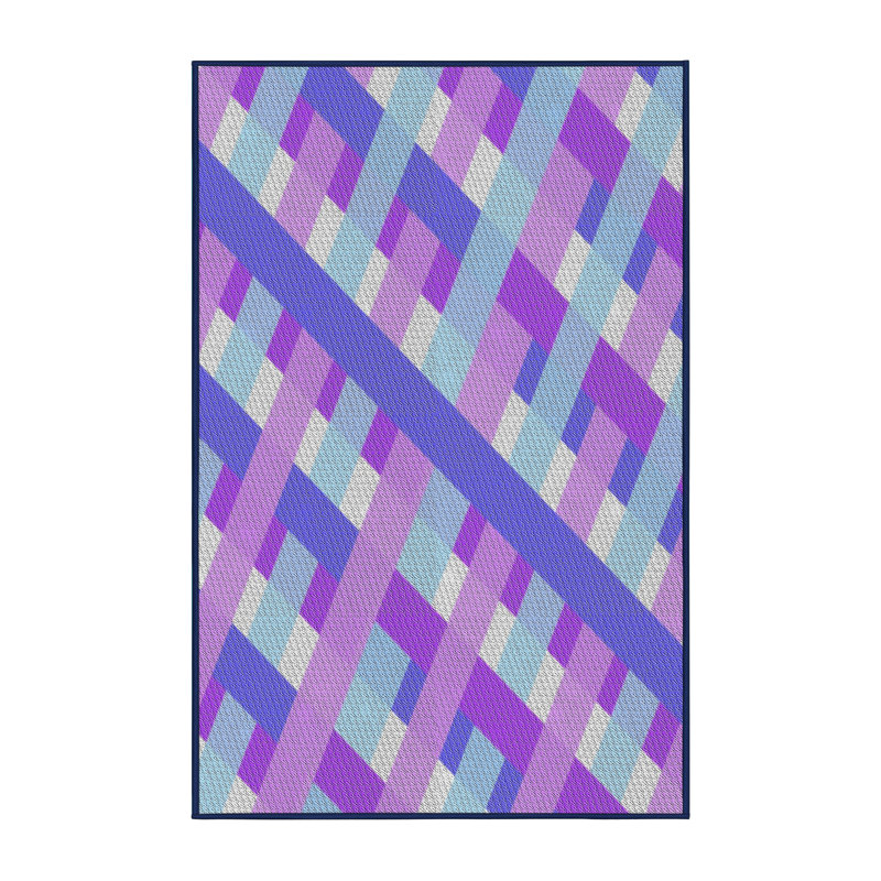 Tapis mauve à motif géométrique Klima, Rectangle 2 pi x 3 pi
