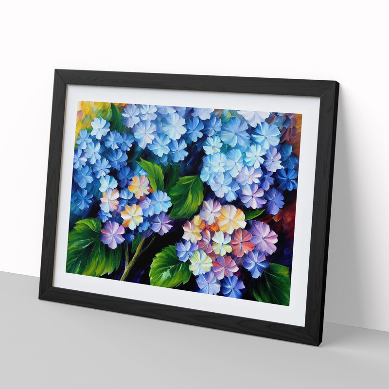 Hydrangea Flowers Vol.3 - Picture Frame Painting, Black, 25cm H x 34cm W x 2cm D