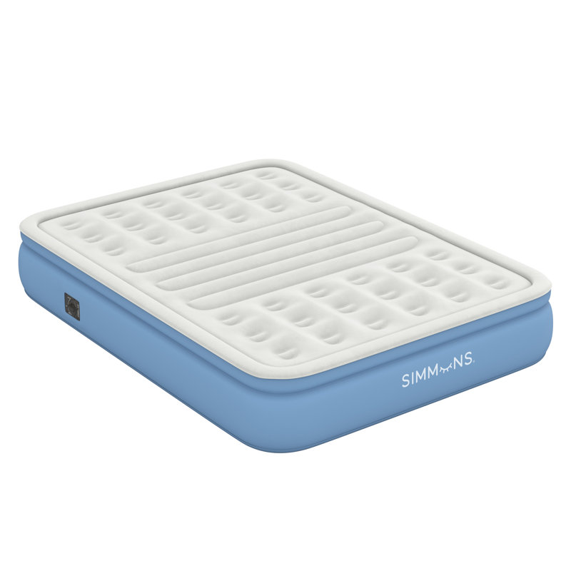 Simmons Lumbar Firm, 12" Tri-Zone Inflatable Air Mattress with Built-In Pump & Extra Lumbar Support, Full