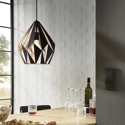 Luminaire suspendu géométrique à 1 lumière Hendry