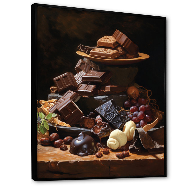 Blanscet Food Chocolate Dreams III, Cadre flottant noir, H 32 po x l 16 po x P 1 po