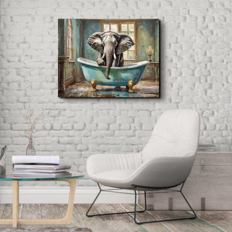 " Elephant Bathtub ", 20" H x 24" W