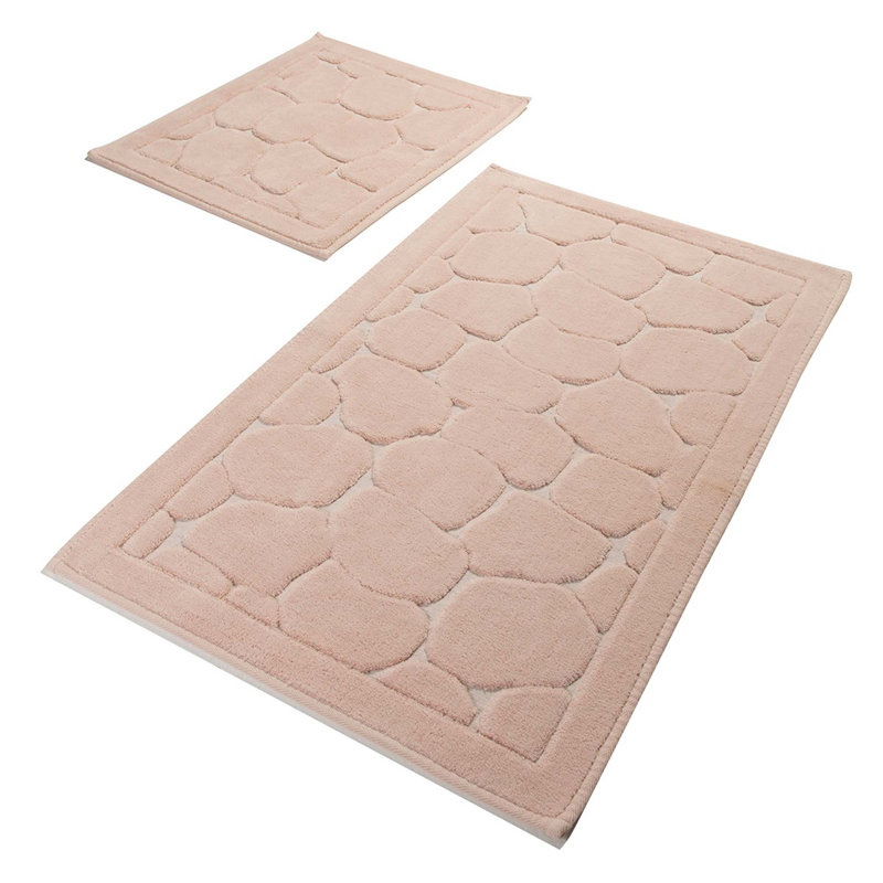 Premium Cotton Bathmat Set (2 Pieces) - Antibacterial, Non-Slip, 19.7 x 23.6 inches & 23.6 x 39.4 inches | 100% Cotton, 1.76 lbs per sq yd | Machine Washable, Luxurious Softness for Bathroom Comfort & Safety
