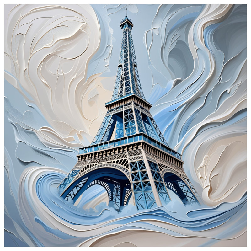 Coussin Tour Eiffel, coussins double face Architecture, 14 X 14 pouces
