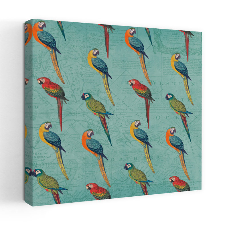 Parrot Paradise Step 01B Contemporary Art, 18" H x 18" W