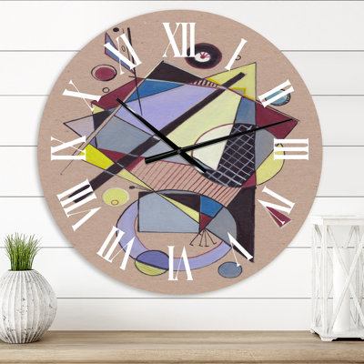 Horloge murale moderne Compositions géométriques colorées IV