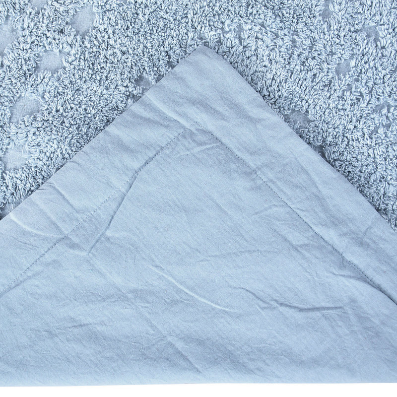 Rio Collection 100% Cotton Chenille Tufted King Size Pillow Sham, Medallion Design, Soft Breathable Decorative Pillow Cover, OEKO-TEX Certified, Machine Washable, All-Season , 20" x 36", Blue