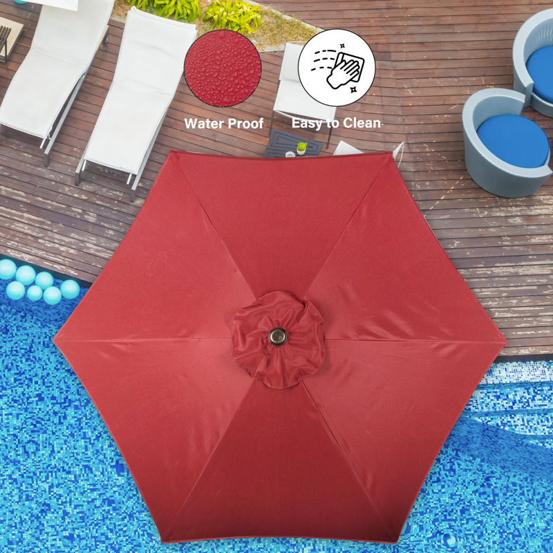 Parasol de patio 7,5 pi Sunbrella, Rouge