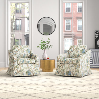 Asman Slipcovered Swivel Armchair